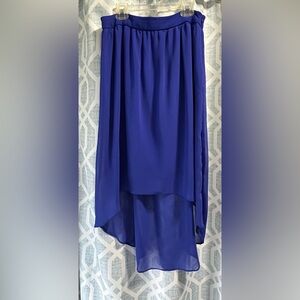 Forever 21 Cobalt High-Low Chiffon Skirt